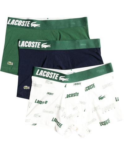 Lacoste Logo-print Cotton Boxers (set Of Three) - Green