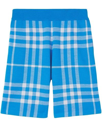 Burberry Check-print Bermuda Shorts - Blue