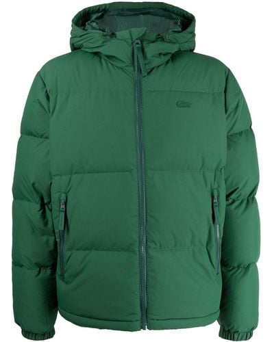 Lacoste Logo-patch Zip-up Padded Jacket - Green