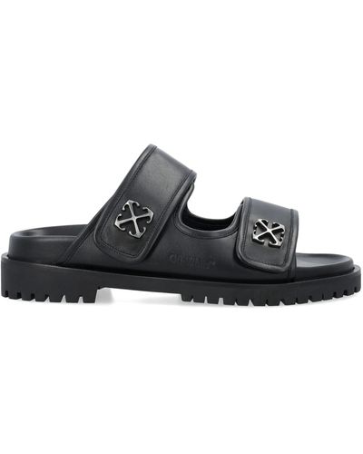 Off-White c/o Virgil Abloh Arrows-motif Leather Sandals - Black