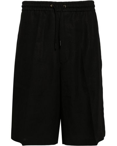 Paul Smith Drawstring-Waist Linen Shorts - Black