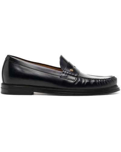 Dunhill Penny-slot Leather Loafers - Black