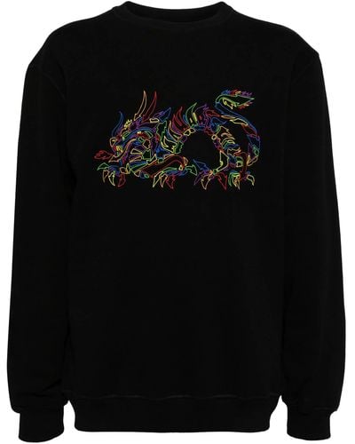 Maharishi Distorted Dragon Organic Cotton Sweatshirt - Black