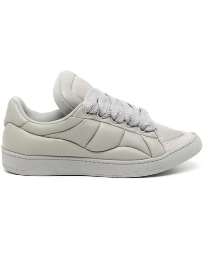 Lanvin Curb Xl Leather Sneakers - Gray