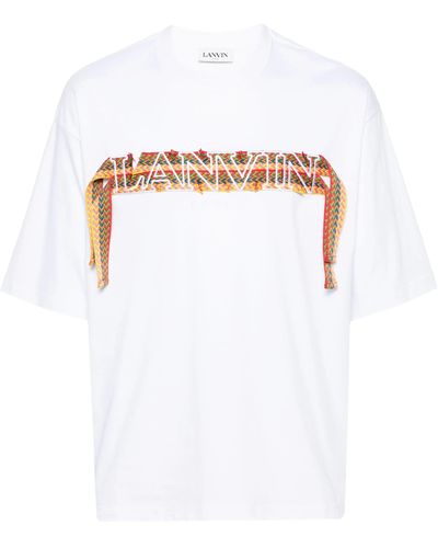 Lanvin Curb Embroidered Cotton T-Shirt - White