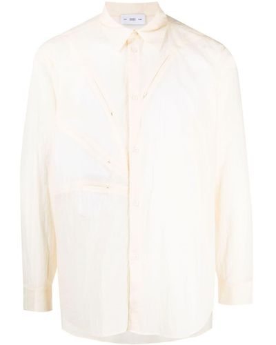 Post Archive Faction PAF Multi-pocket Translucent Shirt - White