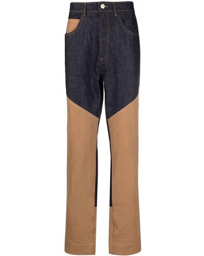 Wales Bonner Two-tone Panel Trousers - Blue