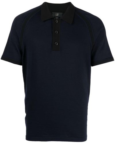 Dunhill Short Raglan-sleeve Wool Polo Shirt - Black