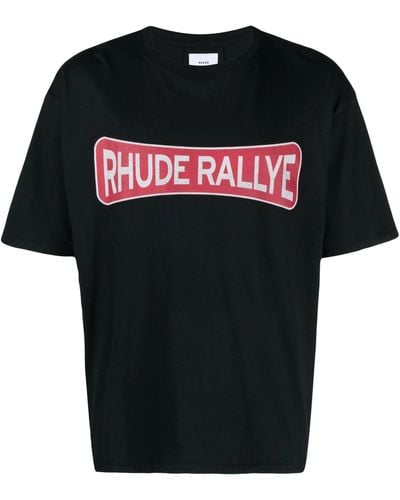 Rhude Rallye Logo-Print T-Shirt - Black