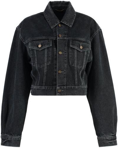 Saint Laurent Giacca in denim - Nero