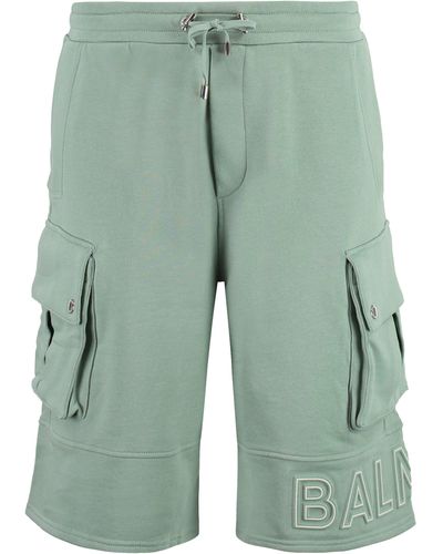 Balmain Cotton Bermuda Shorts - Green