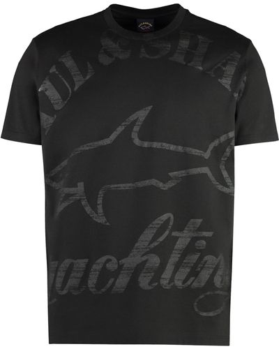 Paul & Shark Logo Cotton T-Shirt - Black