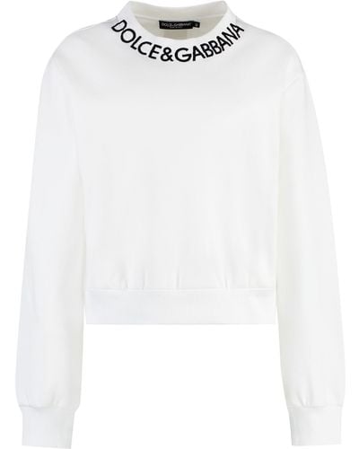 Dolce & Gabbana Cotton Crew-Neck Sweatshirt - White