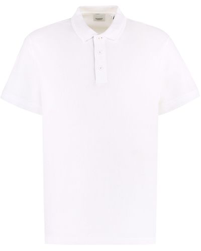 Burberry Short Sleeve Cotton Pique Polo Shirt - White