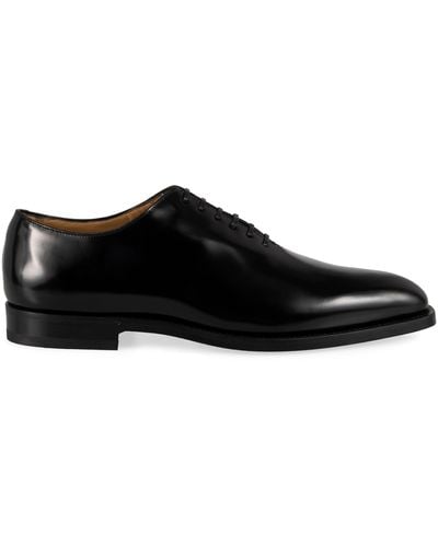 Ferragamo Oxford Leather Lace-up Shoes - Black