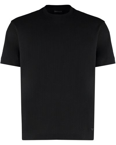 Emporio Armani T-shirt girocollo in cotone - Nero