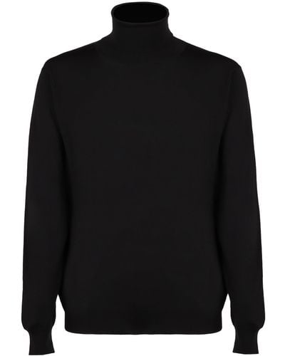 Kiton Wool Turtleneck Sweater - Black