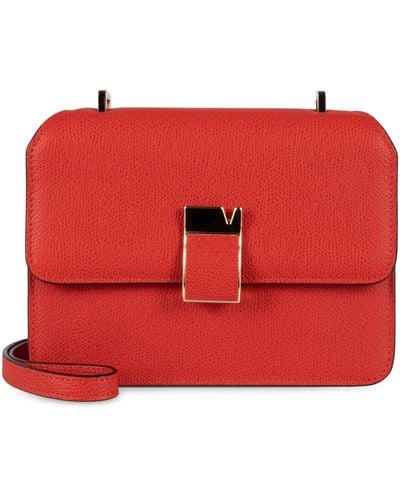 Valextra Nolo Mini Leather Crossbody Bag - Red