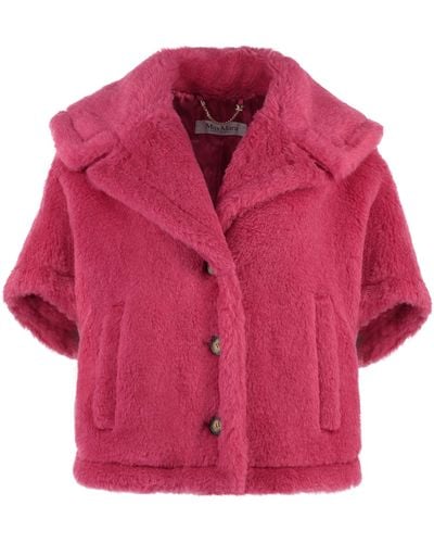 Max Mara Cambusa Wool Blend Cape Coat - Pink