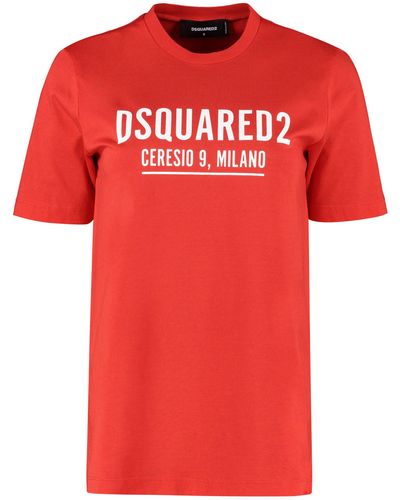 DSquared² T-shirt girocollo in cotone - Rosso