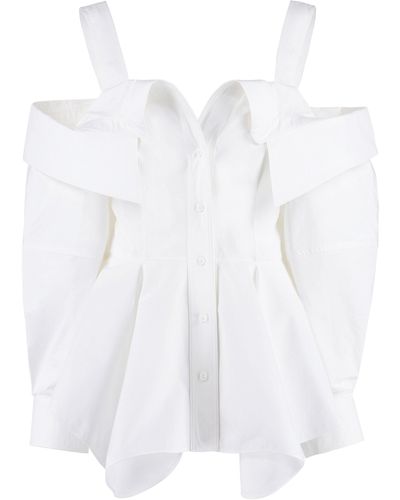 Alexander McQueen Camicia in popeline di cotone - Bianco