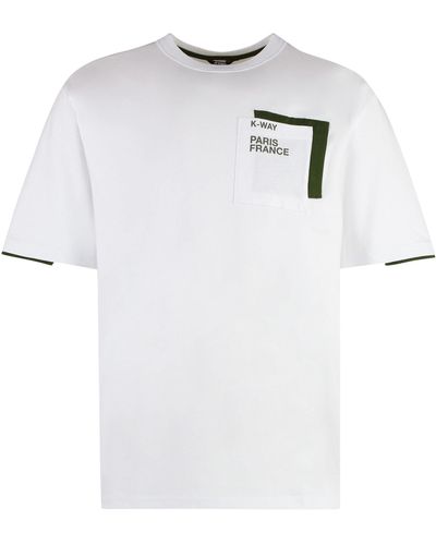 K-Way T-shirt girocollo Fantome in cotone - Bianco