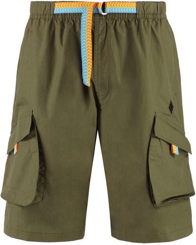 Marcelo Burlon County Of Milan Cotton Cargo Bermuda Shorts - Green