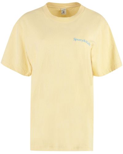 Sporty & Rich T-shirt girocollo in cotone - Giallo