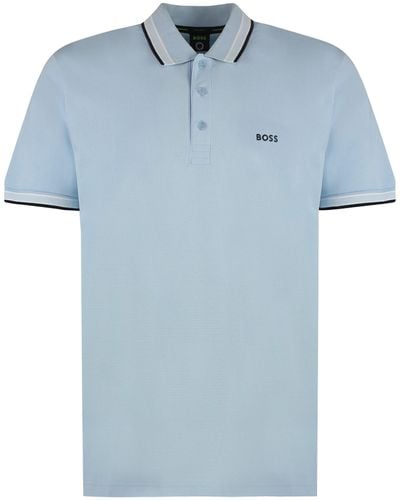 BOSS Cotton-piqué Polo Shirt - Blue