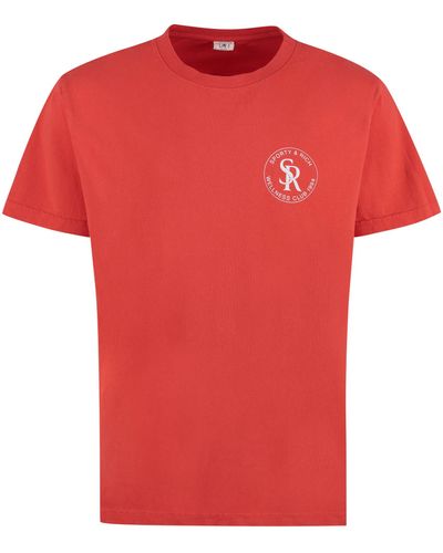 Sporty & Rich T-shirt in cotone con stampa - Rosso