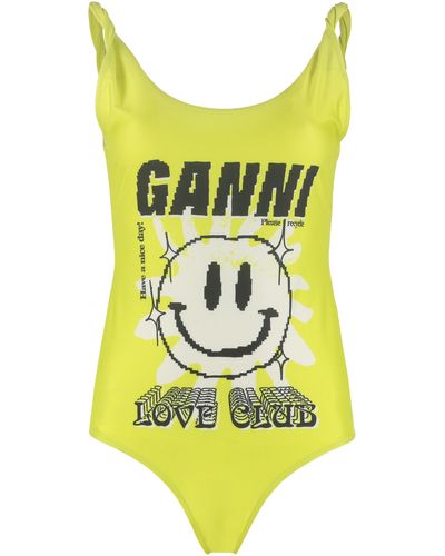 Ganni Smiley Swimsuit - Yellow