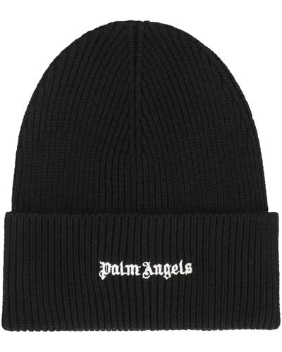 Palm Angels Cappello in maglia a costine - Nero