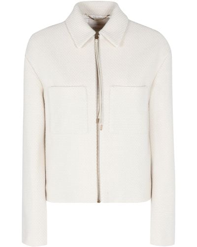 Agnona Full Zip Jacket - White