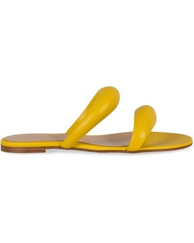 Gianvito Rossi Leather Slides - Yellow