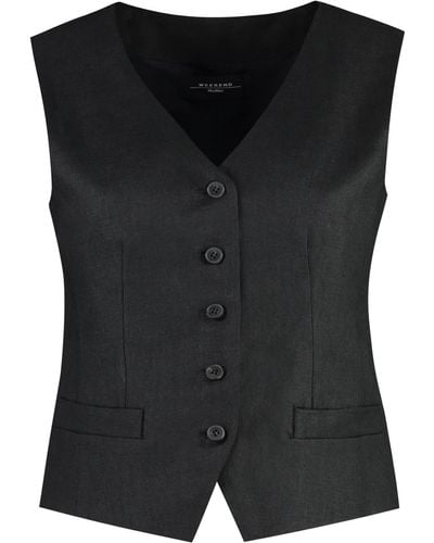 Weekend by Maxmara Pacche Single-Breasted Vest - Black