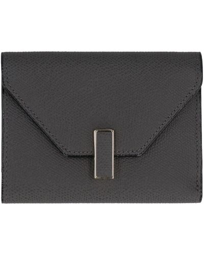 Valextra Iside Leather Wallet - Gray