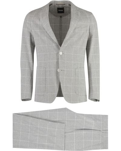 BOSS Blend Cotton Two-pieces Suit - Grey