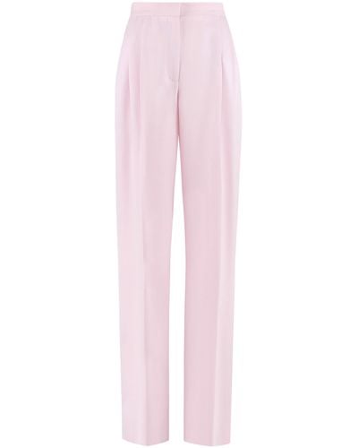 Alexander McQueen Wool Wide-leg Pants - Pink