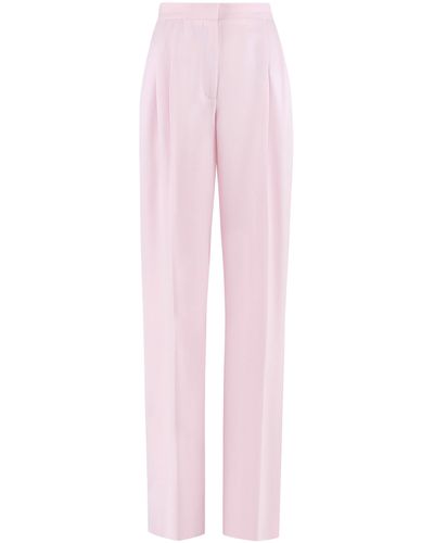 Alexander McQueen Pantaloni ampi in lana - Rosa