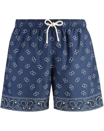 Palm Angels Printed Swim Shorts - Blue
