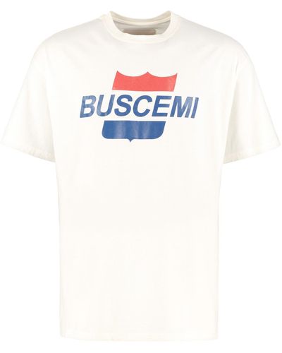 Buscemi Printed Short Sleeve Cotton T-shirt - White