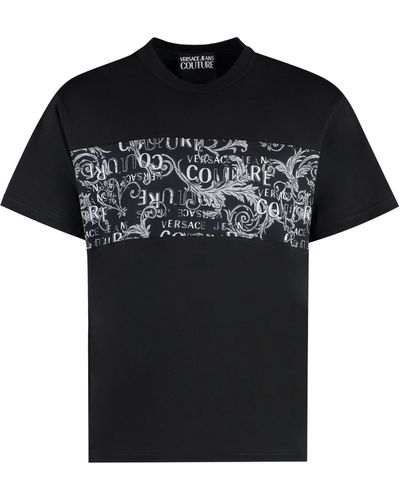 Versace Jeans Couture T-shirt girocollo in cotone - Nero