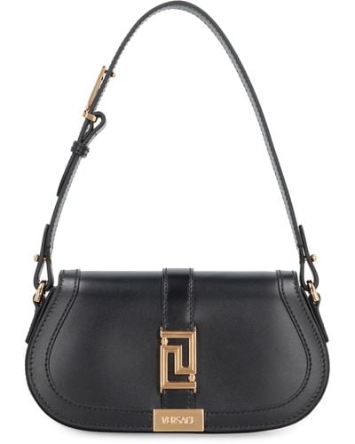 Versace Greca Goddess Mini Leather Shoulder Bag - Black