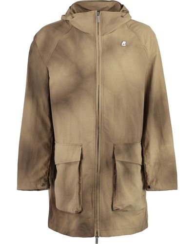 K-Way Serdie Tie Dye Nylon Parka - Natural