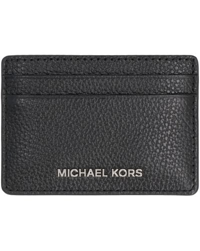 MICHAEL Michael Kors Pebbled Calfskin Card Holder - Grey