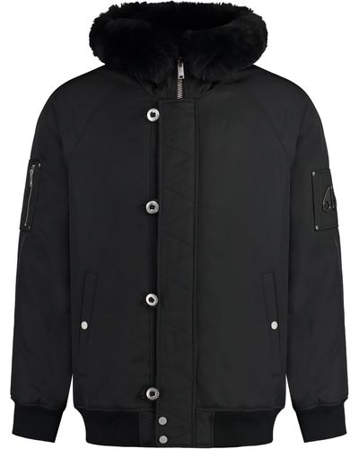 Moose Knuckles Bomber Strathmore in nylon - Nero