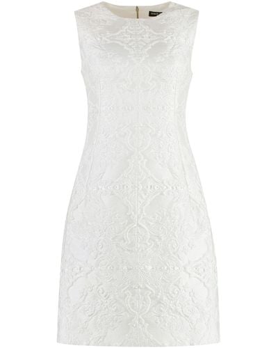 Dolce & Gabbana A-line Mini Brocade Dress - White