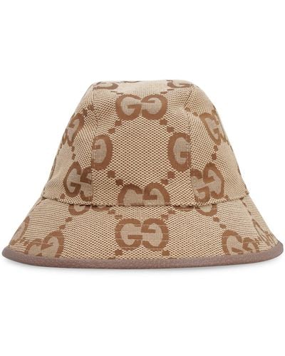 Gucci 'jumbo Gg' Bucket Hat - Brown