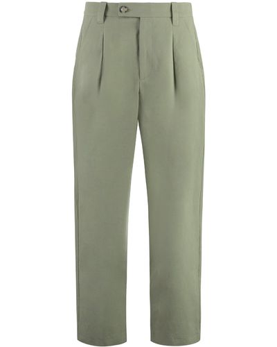 A.P.C. Renato Cotton-Linen Pants - Green