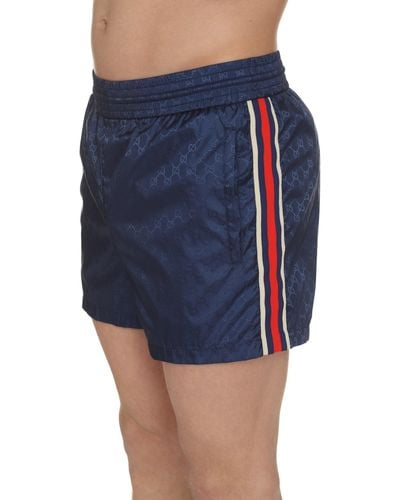 Gucci Shorts da mare in nylon GG - Blu